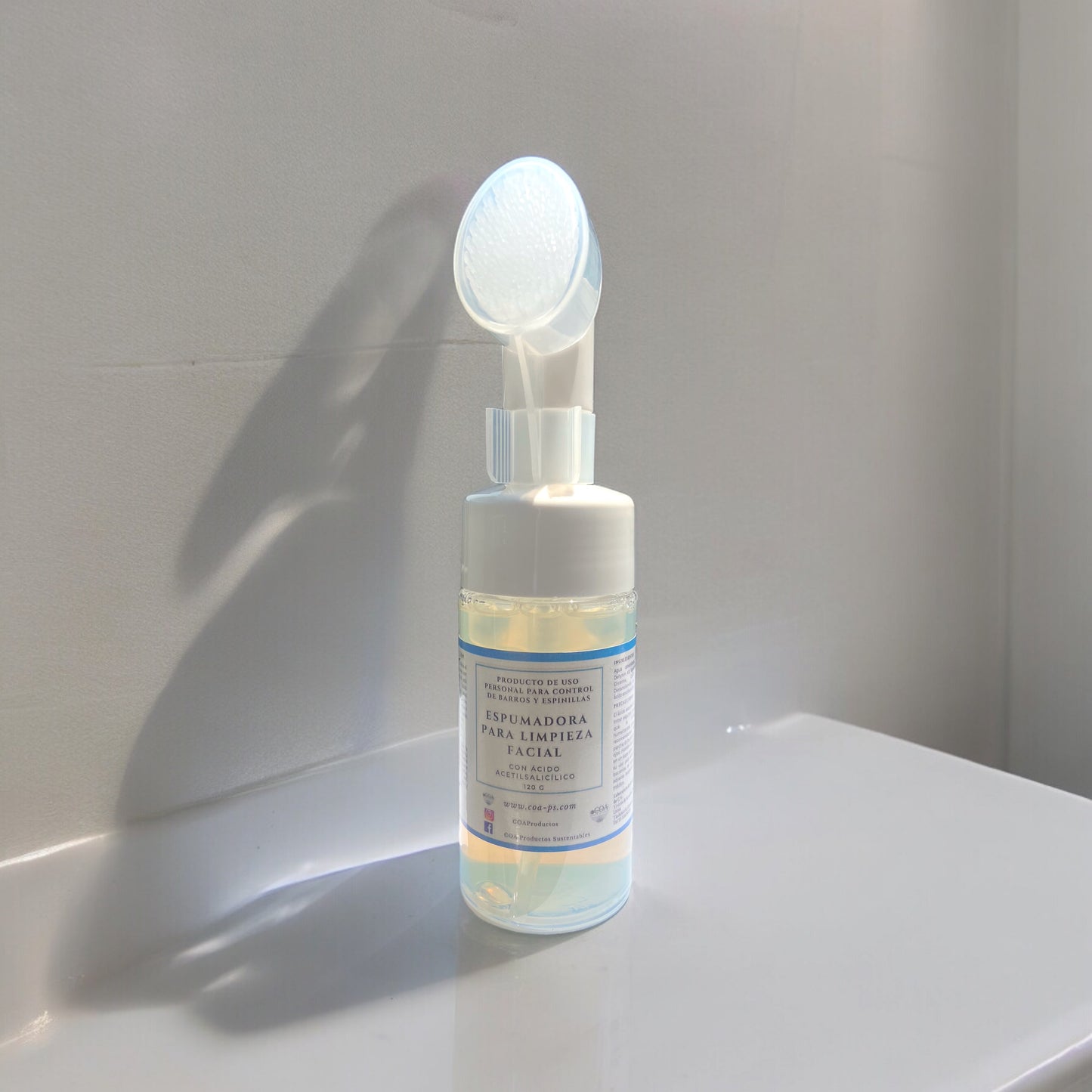 Espumadora facial con ácido acetilsalicilico