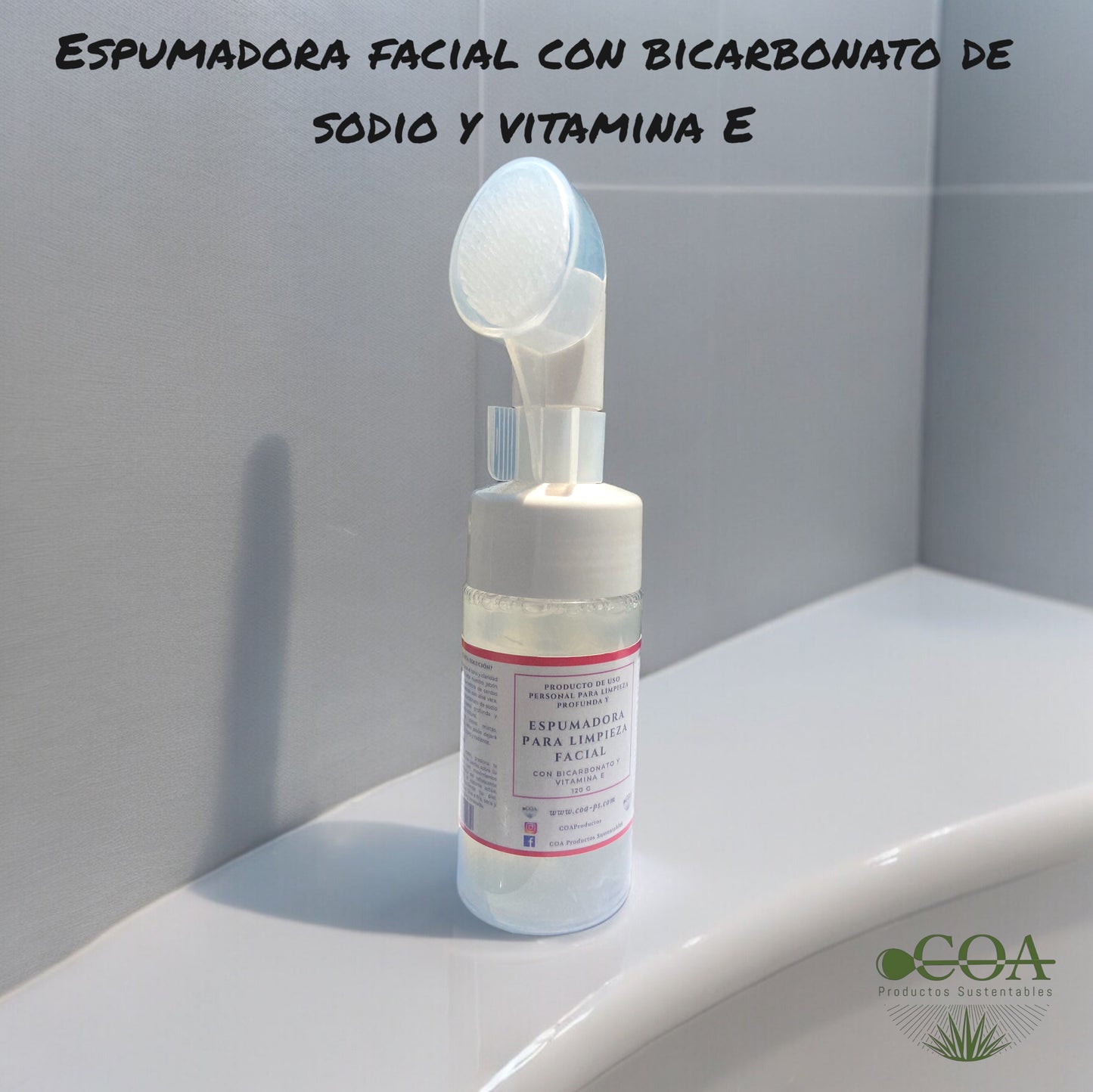 Espumadora facial con bicarbonato y vitamina e