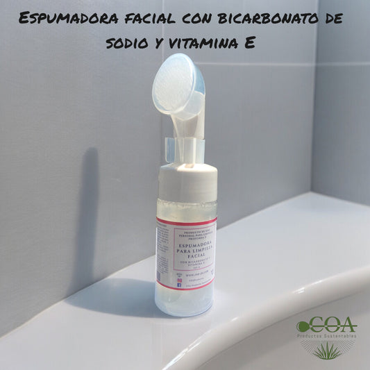 Espumadora facial con bicarbonato y vitamina e